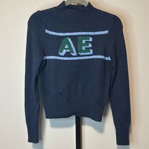 American Eagle Navy AE Mockneck Sweater XS New NWT